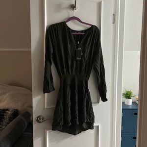 Rails Jasmine Smocked waist dress in olive - Size M